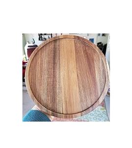 Bandeja de Madera Natural de Alta Calidad, Hecha a Mano, con Buen Acabado, Diseño Personalizable, Bandeja Giratoria de Madera de Acacia, Elegante Bandeja Giratoria de Madera - Product Image 1