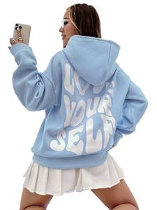 เสื้อฮู้ดผู้หญิง ผ้าฝ้ายฟลีซ 100% แขนยาว สไตล์ลำลอง ใส่ได้ทุกโอกาส สำหรับฤดูหนาว พร้อมป้ายตกแต่ง - Product Image 3