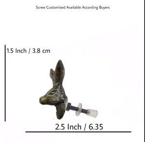 Boutons d'armoire en laiton de lapin antique et poignée de traction Design moderne pour armoire commode cuisine salle de bain salon utilisation - Product Image 3