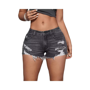 กางเกงขาสั้นคาร์โก้ถักนิตติ้งคุณภาพสูงสำหรับผู้หญิง เอวกลาง ติดกระดุม ทรงเข้ารูป กันน้ำ แห้งเร็ว ผ้ายืดผสมคอตตอน - Product Image 1