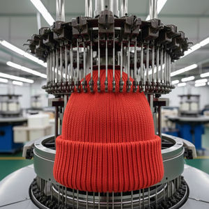 Bonnet unisexe en acrylique tricoté personnalisé, chaud pour l'hiver, à revers, motif uni, pour adultes, style décontracté, vente en gros - Product Image 3