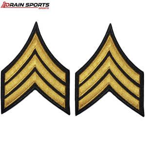 Écussons de grade uniforme brodés de qualité supérieure pour une fixation adhésive, avec broderie fine. - Product Image 2