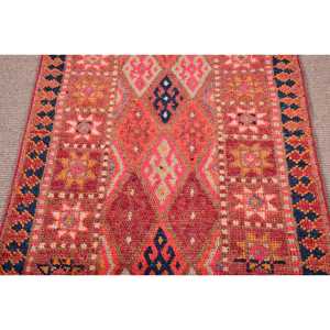 Turkish Vintage Rug, 2.7x11.9 ft <b>Runner</b> Rug, <b>Red</b> Herki Oriental Rug - Product Image 3
