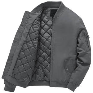 Chaquetas universitarias para hombre con logotipo personalizado de alta calidad, abrigo informal Unisex, chaqueta de béisbol de Color sólido para hombre con bolsillo - Product Image 2