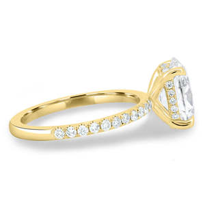 Bijoux de mariée pour femmes Design Vintage fiançailles taille ovale Solitaire bagues 14K or jaune pur et bagues en diamant de laboratoire en vrac - Product Image 3
