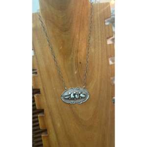 White Buffalo & Sterling Silver Necklace Navajo-<b>Crafted</b> Cultural Collectible Jewelry - Product Image 3