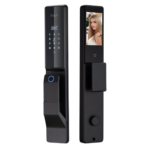 NF13 Serrure intelligente 3D avec traitement Alexa, multi-langues, empreinte digitale, mot de passe, en alliage d'aluminium, pour porte en bois, reconnaissance faciale, type code - Product Image 1