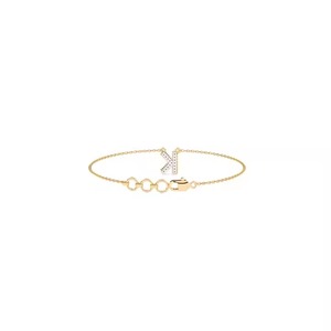 K Custom <b>Name</b> Wedding <b>Bracelet</b> with Lab Diamond and Moissanite Stone - Product Image 2
