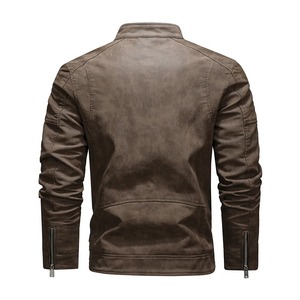 Men's Casual Fashion <b>Jacket</b> <b>Winter</b> <b>Leather</b> <b>Jacket</b> for Mens OEM Services Custom Logo Full Zipper <b>Leather</b> <b>Jacket</b> - Product Image 4