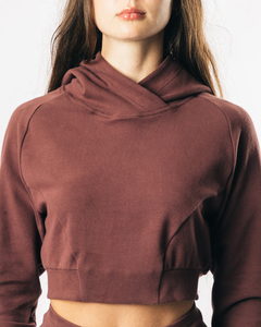Nueva moda de alta calidad, ropa de calle, suéter liso personalizado, suéter corto, sudaderas con capucha de punto para mujer - Product Image 5
