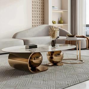 Lujosa mesa de comedor de metal dorado para decoración de acento de sala de estar Juego de mesa de comedor al por mayor. - Product Image 1