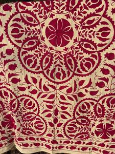Premium Hand Embroidered Suzani <b>Quilt</b> – Decorative Floral Cotton Bedspread, Ethnic Boho Bedding, Vintage Style <b>Throw</b> - Product Image 2