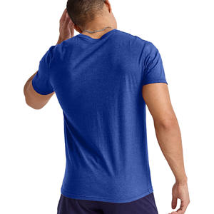 T-shirt personnalisé pour hommes 100% coton ajusté à manches courtes de coupe régulière avec impression de logo T-shirts unis pour hommes - Product Image 6