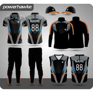 Estilo de moda Diseño de cuello Camiseta de cricket Jersey y pantalones de color de contraste Uniforme con logotipo personalizado para adultos - Product Image 1