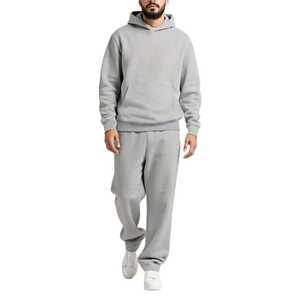 Survêtement surdimensionné en molleton lourd personnalisé 340 GSM délavé à l'acide avec strass, impression sérigraphique, sweat-shirt à capuche, pantalon large et ample - Product Image 1