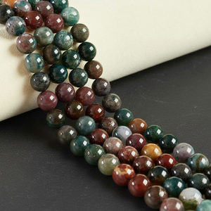 Cuentas Redondas de Ágata India Multicolores de 8 mm al por Mayor, Cuentas Sueltas para Hacer Joyas, Collares, Pulseras y Pendientes - Product Image 1