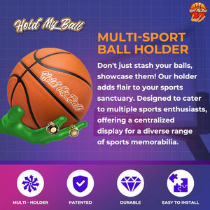 Soporte de Pared para Balones, Universal, de Polipropileno, para Almacenamiento y Exhibición de Balones Grandes, Verde, para Baloncesto, Fútbol y Otros Deportes - Product Image 5