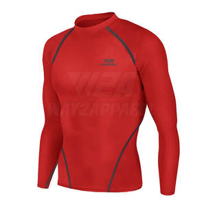 Chemises de compression légères et ajustées pour hommes Chemises de compression de haute qualité de couleur unie d'entraînement - Product Image 1