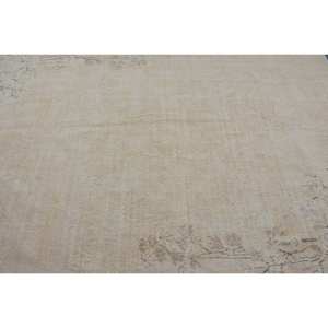 Alfombra turca de lana Beige Vintage 6 'X 9,7' Patrón de retazos Tejido plano Alfombra de sala de estar con respaldo de látex para adolescentes - Product Image 5
