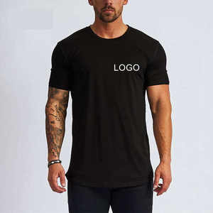 T-shirt à manches courtes pour hommes de haute qualité 100% coton Design de logo personnalisé Compression Quick Dry O-Neck Active Knitted - Product Image 1