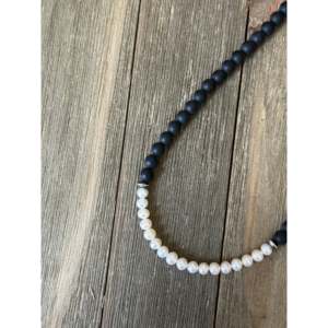 Collier en argent sterling avec perles d'eau douce et onyx - Product Image 6