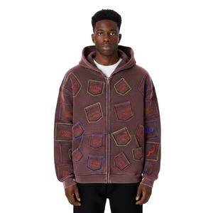 เสื้อฮู้ดดี้โอเวอร์ไซส์ผ้าคอตตอนหนานุ่ม หลายกระเป๋า ซิปหน้า สไตล์สตรีทแวร์ HIGH STREET รับทำโลโก้ตามสั่งจากผู้ผลิต - Product Image 2