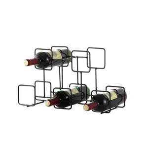 Dernier modèle de casier à vin noir pour le rangement de comptoir Porte-bouteille de vin Cuisine et table Étagère à vin en métal - Product Image 1