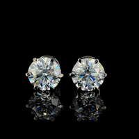Boucles d'oreilles clous de luxe personnalisées certifiées IGI, serties 6 griffes, en or massif 18k/14k/10k, diamant de laboratoire 1-4 carats, pour fiançailles et mariage