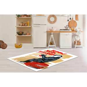 Graffiti Printed <b>Rug</b> - Modern Abstract Art <b>Rug</b>, Banksy Monkey Design, Machine Washable,<b>Chenille</b> <b>Rug</b> - Product Image 4