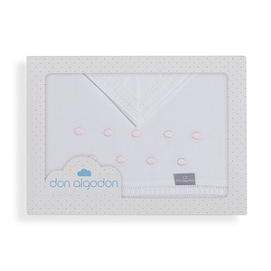 Juego de Ropa de Cama de 3 Piezas 100% Algodón para Cuna, Modelo Zoe con Patrón de Puntos Tejidos - Product Image 1