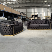 Sofá Chesterfield Extensible con Tapizado y Estructura de Madera, Estilo Moderno para Sala de Estar, Ideal para Villas y Gimnasios, Fabricante Turco, Marca Khalifa, con Descuento