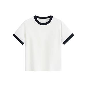 Camiseta corta con cuello redondo y Frente fruncido para mujer, mezcla de algodón elástico, cordón ajustable, ajuste ajustado, ropa informal de moda y para discoteca 2025 - Product Image 6