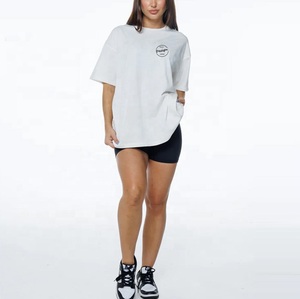 Camisetas para mujer Algodón liso en blanco o cuello Impresión personalizada Camiseta de manga corta con cuello redondo 100% Algodón Mujeres o cuello Camisetas - Product Image 4