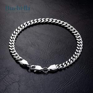 6mm 925 Sterling Silver 14K <b>White</b> <b>Gold</b> Plated Cuban Link <b>Bracelet</b> Hip Hop Style For Men - Product Image 4