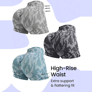 Custom logo Women High Waist Elastic <b>Seamless</b> Peach Butt Fitness Workout Yoga Sports <b>Shorts</b> - Product Image 4