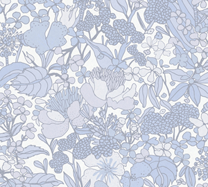 Hecho en Alemania-Rollos de papel tapiz de lujo Jungle Blue Grey White No Woven Contract Wallpaper Flowers-10,05x0,53 M - Product Image 5