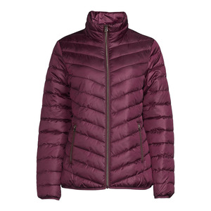 Veste coupe-vent décontractée, chaude, matelassée, pour femmes, couleur unie et motif, tissu en duvet de coton - Product Image 2