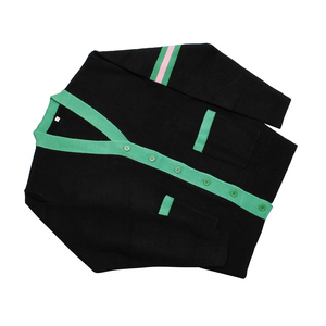 Wholesale AKA <b>Black</b> Custom Embroidered Knit <b>Cardigan</b> Sweater For Casual Sorority fraternity College Varsity Sweater - Product Image 3