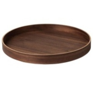 Plateau de service rond en bois d'acacia naturel avec poignée pour servir à la maison, à l'hôtel et au restaurant, personnalisation disponible - Product Image 4