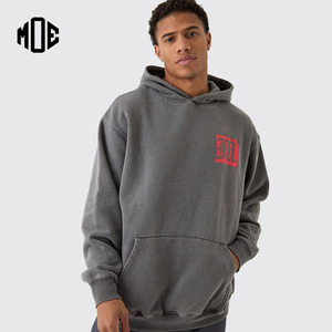 Vente en gros de sweats à capuche en éponge française 100% coton imprimés sur mesure surdimensionnés épais et épais à épaules tombantes quantité minimale de commande bas pour l'hiver - Product Image 1