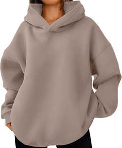 Sweats à capuche et sweat-shirts surdimensionnés tricotés solides pour femmes avec col zippé Design sportif confortable pour l'automne et l'hiver ODM Supply - Product Image 2