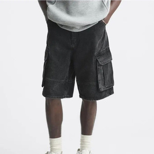 Custom <b>High</b> <b>Waist</b> Summer Straight Knitted <b>Jeans</b> <b>Shorts</b> Men 100% Cotton Heavyweight Light Wash Streetwear Denim Oem Service - Product Image 3