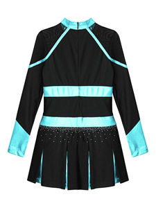 Tenue de cheerleading pour filles, design tendance, imprimé avec des strass, ensembles courts, 100% polyester, personnalisable, haut d'entraînement - Product Image 2