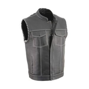 Nouveau gilet en cuir élégant de dernière conception pour les hommes/gros nouveauté léger col en V en cuir en gros meilleure qualité - Product Image 5