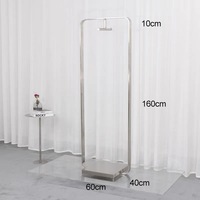 Haute Qualité Vêtements Magasins Boutique Vêtement Stand En Acier Inoxydable Acrylique Présentoir Suspendu Présentoir Grille Rayonnage