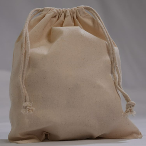 Bolsa de lona de algodón orgánico personalizada con cordón, bolsa reciclable transpirable con tamaño personalizado e impresión de logotipo para uso de polvo - Product Image 1