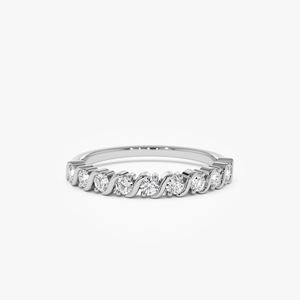 Anillo de Bodas de diamante para mujer de oro sólido de 14K, anillo minimalista ODM de corte brillante redondo, MOQ bajo, joyería personalizable OEM - Product Image 2