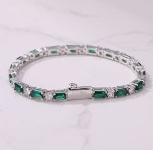Bracelet tennis baguette vert, bracelet tennis or blanc, bracelet tennis, bracelet diamant, cadeau pour elle, bracelet minimaliste - Product Image 3