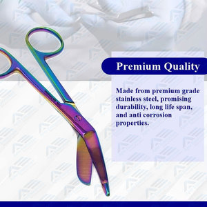 กรรไกรผ้าพันแผลสีรุ้งกรรไกรทางการแพทย์ทำจากสเตนเลสสตีลอุปกรณ์ทางการแพทย์ - Product Image 4