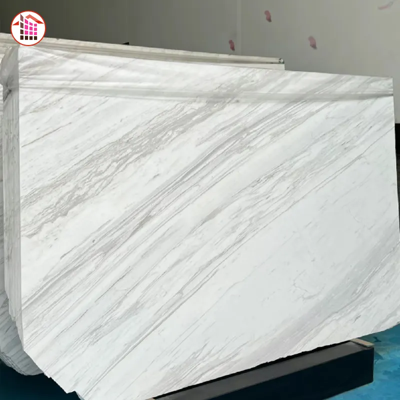 China Fabriek Volakas Marmer Met Grijze Aders Wit Marmeren Tegelvloer Muur Plaat Natuurstenen Tegels Hoge Kwaliteit Borstwering